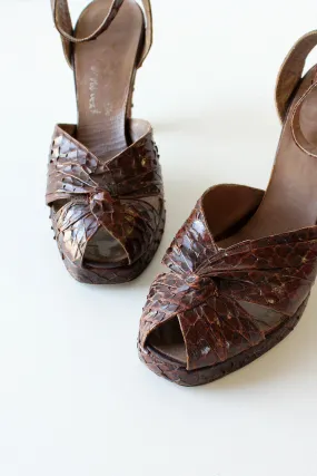 1940s Snakeskin Heels 7 1/2