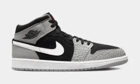 Air Jordan 1 Mid Elephant Toe Mens Lifestyle Shoes (Grey/Black) Free Shipping