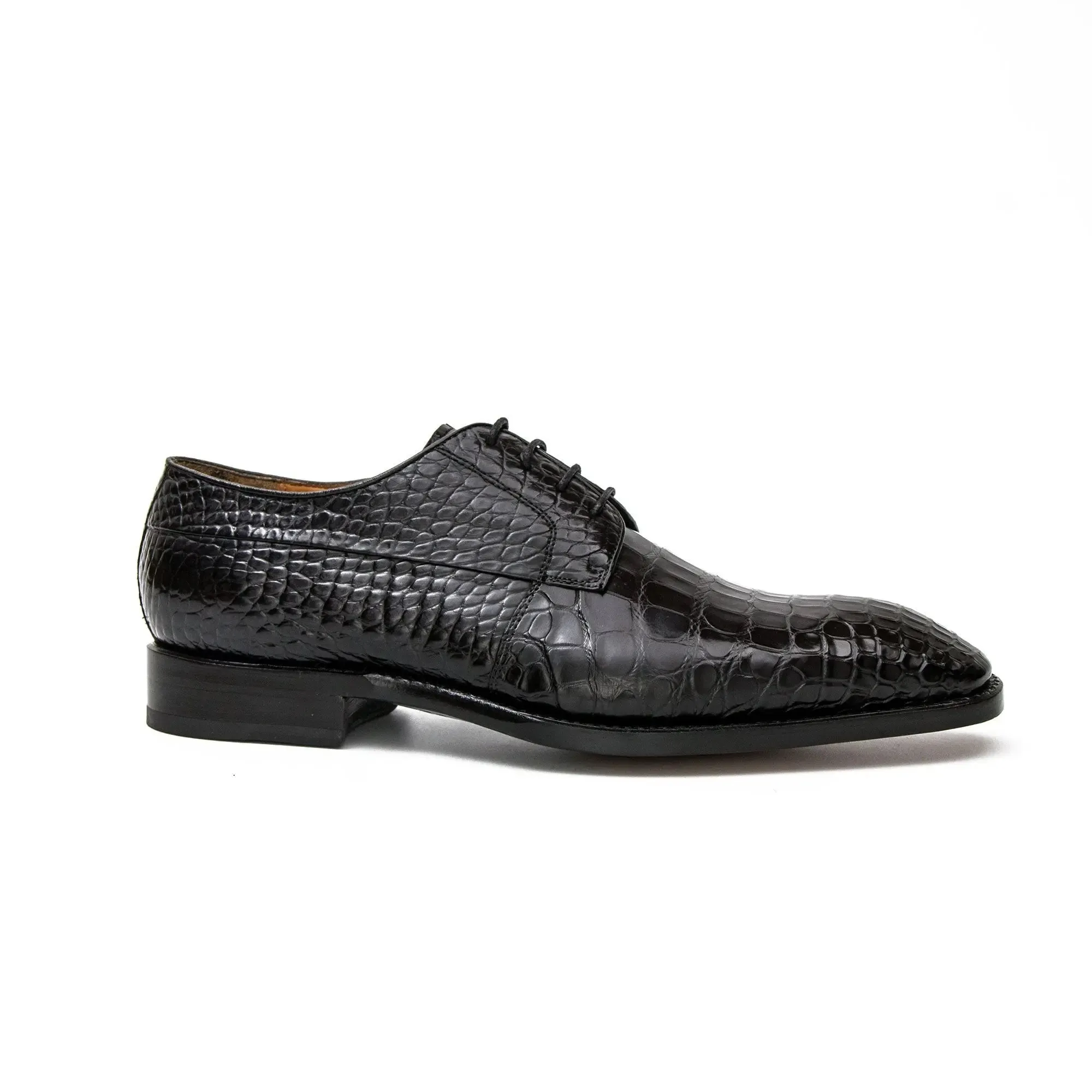 Black Crocodile Derby Shoes