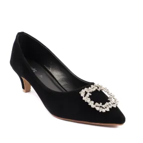 Black Fancy Court Shoes 087091