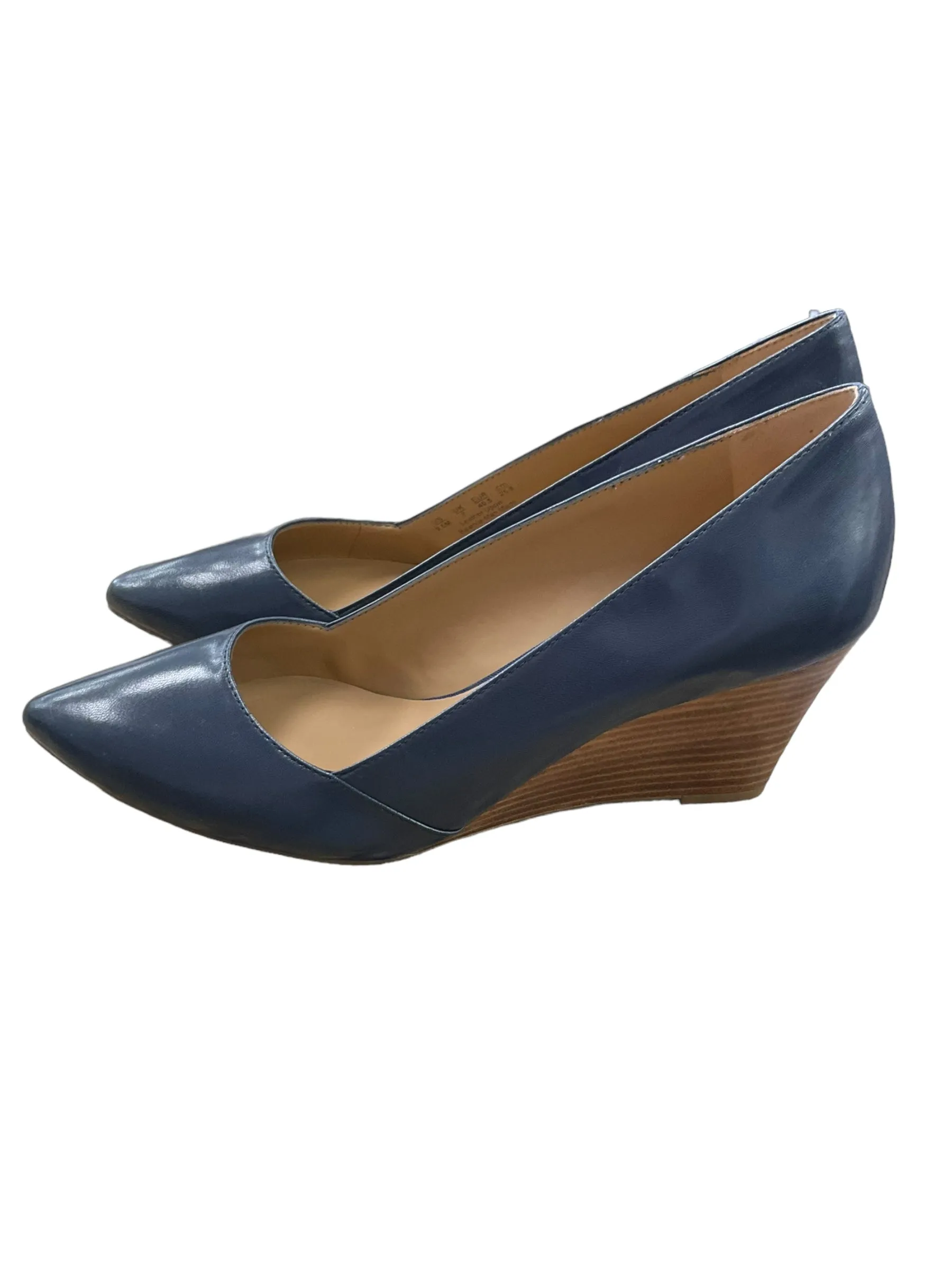 Blue Shoes Heels Wedge Franco Sarto, Size 9.5