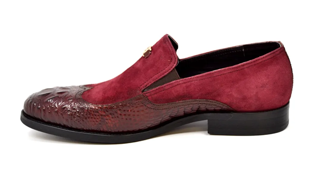 British Collection Shiraz Croc Leather & Suede Shoe - Elegant and Timeless