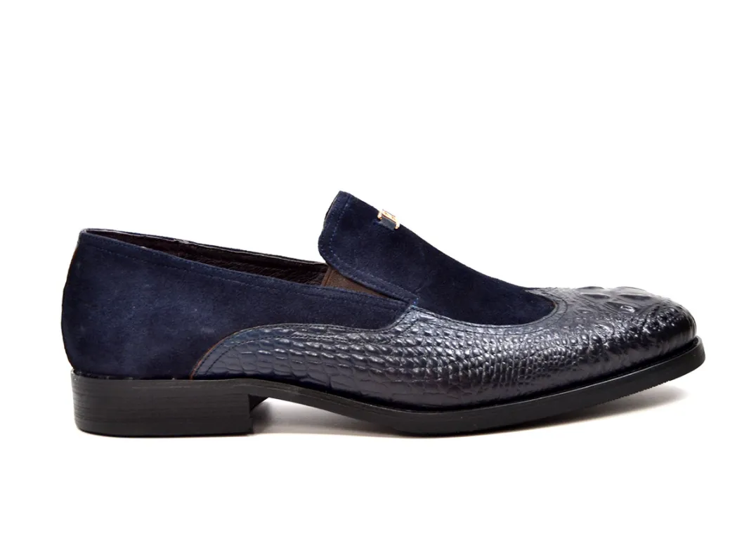 British Collection Shiraz Croc Leather & Suede Shoe - Elegant and Timeless