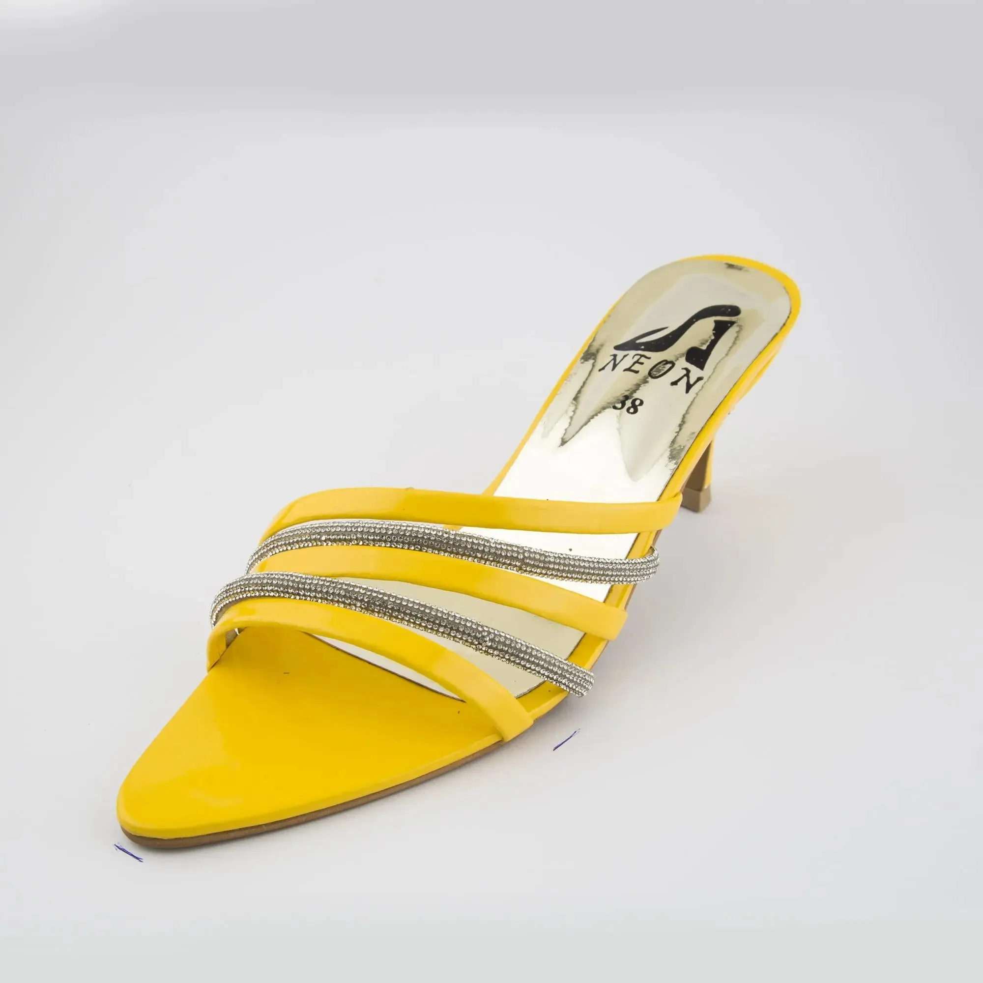 Crystal Strappy Sandals Yellow