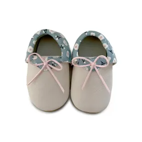 Floral Print Kids Leather Moccasins