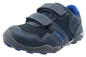 GEOX Boy's Arno Velcro Sneaker Tennis Shoes (Dark Navy/Royal)