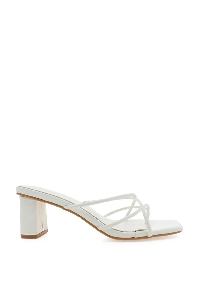 Jeana Block Heel in White