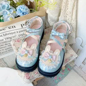 Lolita Shoes Doll Shoes Students Lolita Sweet Lo Shoes Thick Bottom Cute Bowknot Cross Bandage Kawaii Shoes Loli Cosplay Cos