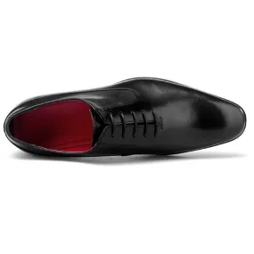 Men Lace Up Burnished Toe Formal Shoes