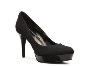 Tahari Womens  -Sophia-  Black Canvas Platform Pump