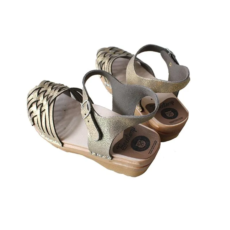 Troentorp Anna Clogs Gold Leather